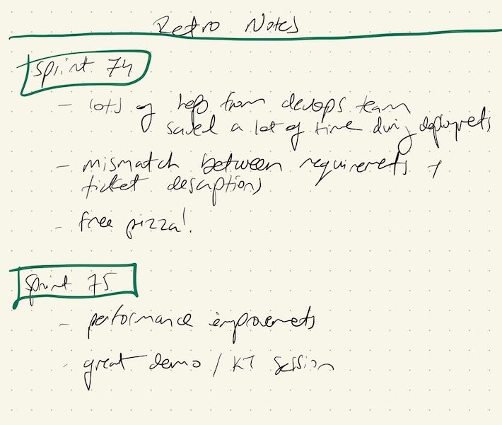 Retro Notes journal page